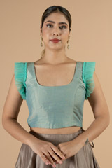 Blue Cotton Silk Blouse878 video